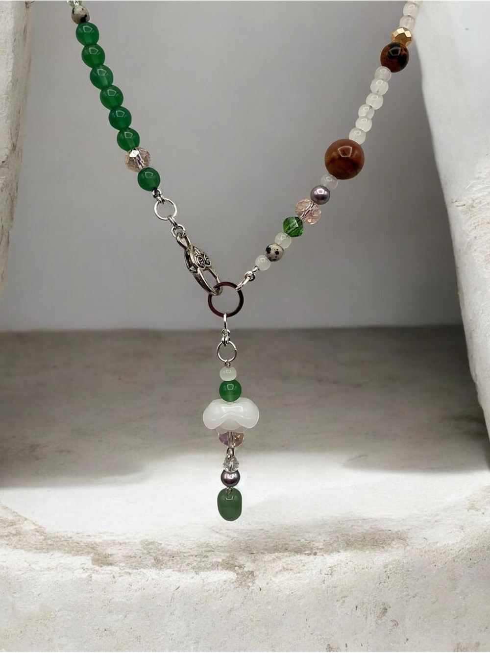 Artisan beaded Lotus Necklace